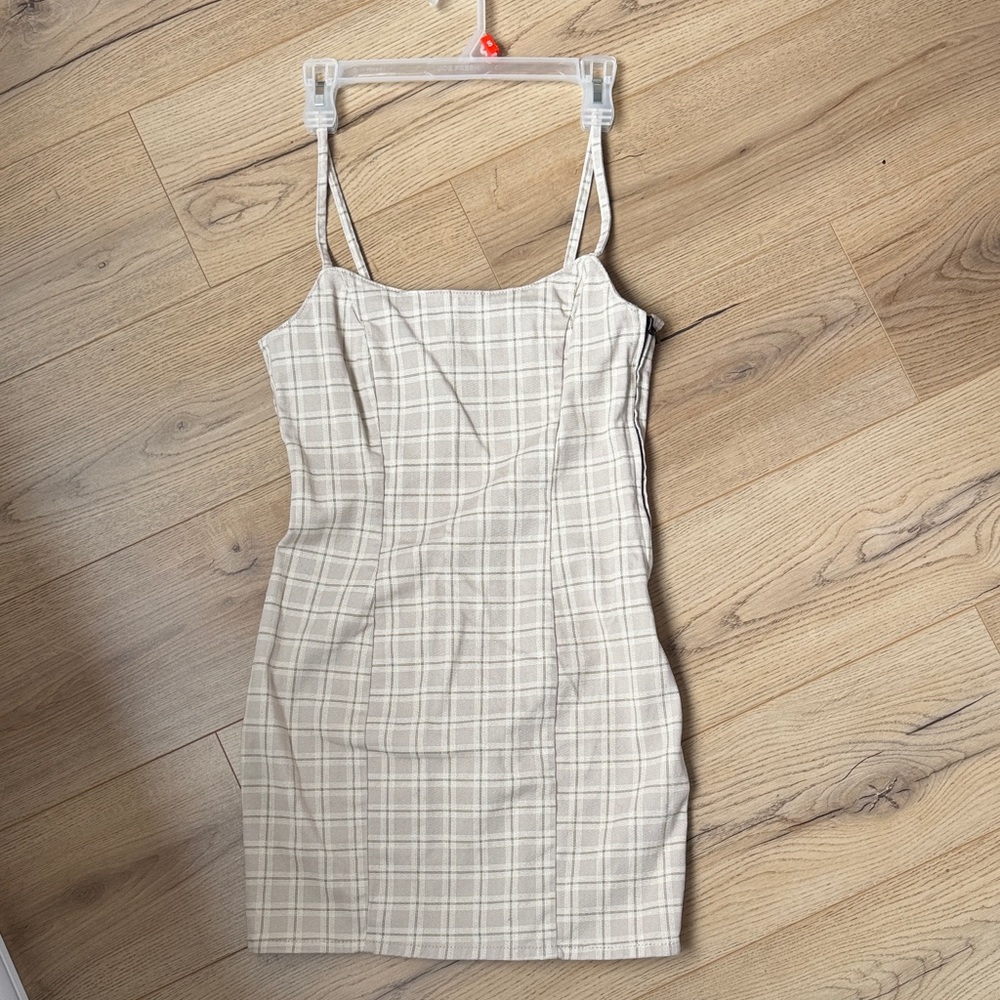 Size S - H&M - Plaid Beige structured Dress